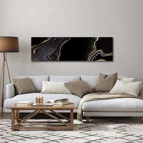 Obraz - Czarno - złoty marmur (170x50 cm)