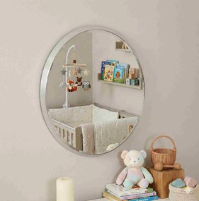 Lustro w srebrnej, owalnej ramie 43x53cm