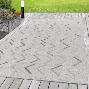 Dywan zewnętrzny Aruba Strzałki kremowo - szary 80 cm x 250 cm