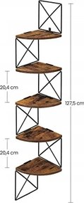 Loftowy regał narożny wiszący Salto 851
