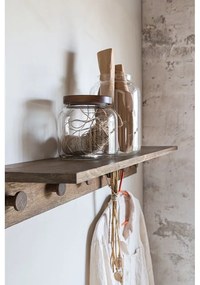 Brązowy wieszak ścienny z litego drewna dębowego z półką 90 cm Showcase – Mette Ditmer Denmark