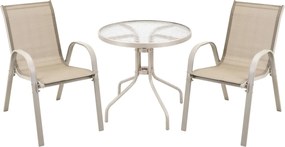 Beżowy zestaw ogrodowy 2 fotele i stolik A3-R75