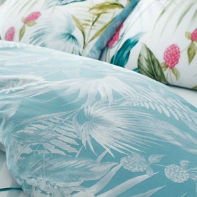 Zielono-niebieska pościel dwuosobowa 230x220 cm Aruba Tropical Floral – Catherine Lansfield