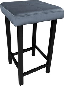 Taboret KLASYK tkanina Welur stelaż metalowy : Kolor Stelaża - Czarny , Kolor tkaniny - VELVET - BL14, Typ tkaniny - Velvet, Wysokość - 60 cm