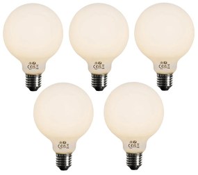 Zestaw 5 żarówek LED opalowych G95 E27 3-stopniowe ściemnialne 4W 450 lm 2700K