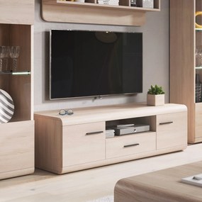 Szafka RTV stojąca LEGAME 140 cm do Salonu pod Telewizor 1 Szuflada - Dąb sonoma