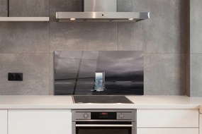 Szkło do Kuchni na Ścianę Drzwi na Granicy Morza i Nieba