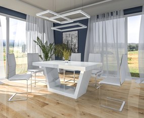 Nowoczesny stół do jadalni w połysku Senator biały