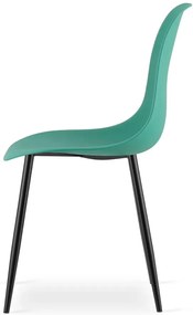 Zielone nowoczesne krzesło z czarnymi nogami K2-A90