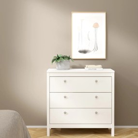 Komoda z szufladami na nóżkach Madrid 3S biały mat