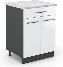 Szafka dolna do kuchni biały wysoki połysk 60x60x82 fame-line