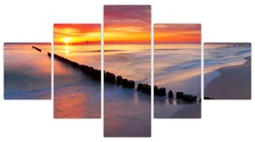 Obraz - Sunset, Baltic Sea, Poland (125x70 cm)