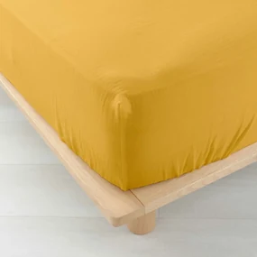 Żółte prześcieradło muślinowe z gumką 160x200 cm Angelia – douceur d'intérieur