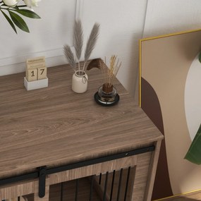 PawHut Klatka dla psa zamykana drewniana rustykalny design 98x58x67 cm orzech czarny | Aosom PL