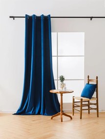 Królewsko niebieska zasłona zaciemniająca VELVET 140x270 cm Zawieszanie: Taśma z wiązaniami
