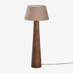 Lampa Podłogowa Z Drewna Mango Malva Moka Brown Ø40 Cm - ↑25 Cm Monaco - Sklum