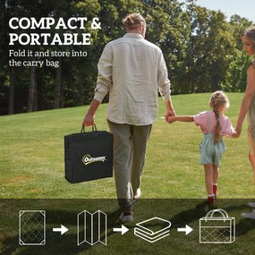 Outsunny Wodoodporny Dywan Zewnętrzny Wytrzymały na Warunki Atmosferyczne, z Boho-Style, do Domu, Balkonu