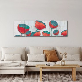 Obraz - Maki - nafta (170x50 cm)