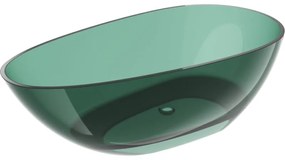 Mexen Glass teal wanna wolnostojąca transparentna 170 x 85 cm, korek chrom - 58061708511