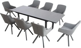 Doppler LIVORNO PARIS ogrodowy zestaw mebli 8+1 szary