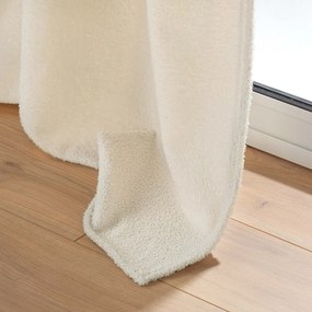 Kremowa zasłona z materiału bouclé 140x240 cm Wooly – douceur d'intérieur