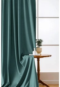Zasłona zaciemniająca VELVET 140x250 cm, turkusowa Zawieszanie: Taśma z wiązaniami