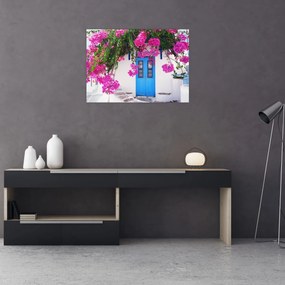 Obraz na szkle - Tradycyjny grecki dom (70x50 cm)