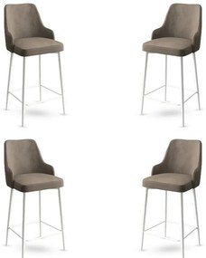 Zestaw krzeseł barowych Enox Cappuccino and White,4 szt., 4 szt.