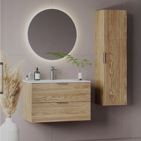 Szafka do Łazienki Słupek Wysoki 1 Drzwi Dąb Olejowany Pile