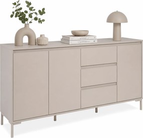 Beżowa komoda Korsika 170 cm z szafkami i szufladami