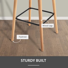 HOMCOM Zestaw 2 stołki barowe z poduszką Beżowe krzesła bistro do kuchni | Aosom PL