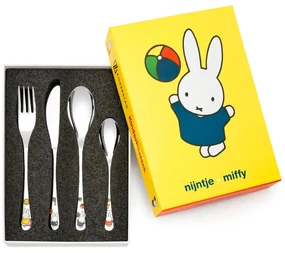 Sztućce dla dzieci ze stali nierdzewnej w kolorze srebra 4 szt. Miffy – Zilverstad