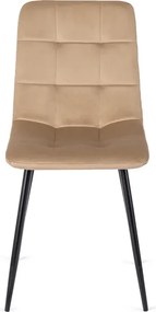 Zestaw Stół Okrągły Rozkładany HARRY 102-142 cm Dąb Artisan/Czarny i 6 Krzeseł Tapicerowanych PERU Beżowych