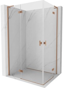 Mexen Mist-H L Duo kabina prysznicowa uchylna lewa 100 x 95 cm, transparent, miedź szczotkowana - 8A5L-100L-095P-65-00