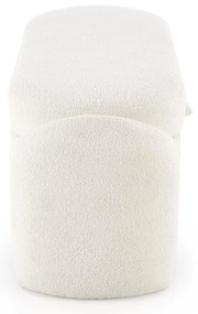 Ławka, Pufa FICARIA z pojemnikiem w kolorze kremowym, tkanina boucle, 150x40x47 cm