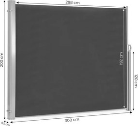 Roleta boczna na taras i balkon składana AW-011A, 3x2 m, antracyt