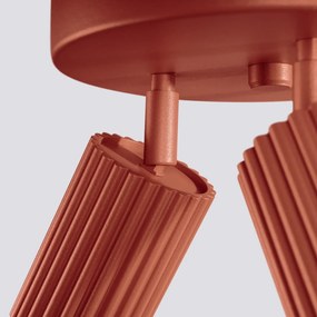 Plafon trzypunktowy KARBON 3P ochra czerwona okrągły SOLLUX  LIGHTING