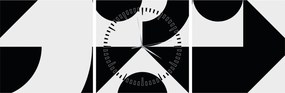 Obraz - Abstrakcja geometryczna N⁰1 (z zegarem) (90x30 cm)