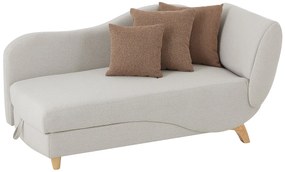 Szezlong lewostronny rozkładany z beżowej tkaniny ze schowkiem na pościel PENELOPE