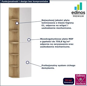 Biały wiszący słupek łazienkowy - Verdessa 11X E6-B62