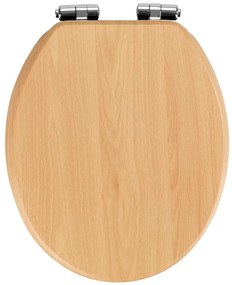 WENKO 22979100-WC deska sedesowa Buk naturalny 35,5x42,5 cm brązowa/srebrna