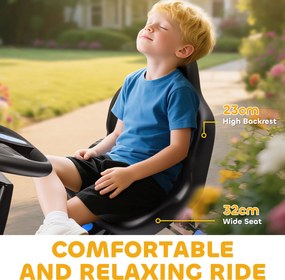 AIYAPLAY Gokart z pedałami, Tretauto dla dzieci z hamulcem, antypoślizgowe koła, rama metalowa, 3-6 lat, Niebieski