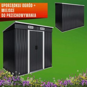Domek narzędziowy L do ogrodu antracytowy Jurhan