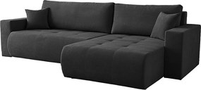 Uniwersalny narożnik do salonu Kora - tkanina Wind, czarny