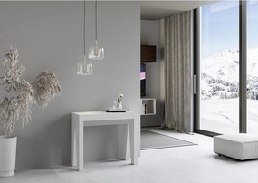 Konsola rozkładana 90x40/196 cm Naxy Small Frassino biała