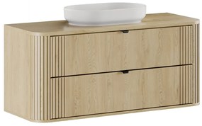 Szafka pod umywalkę OVALIA CREMONA 2S 120cm dąb cremona z umywalką nablatową RIVER COMAD