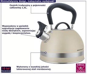 Klasyczny beżowy czajnik na każdy typ kuchenki B9-C49