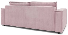 Jasnoróżowa sztruksowa rozkładana sofa 245 cm Nihad – Bobochic Paris