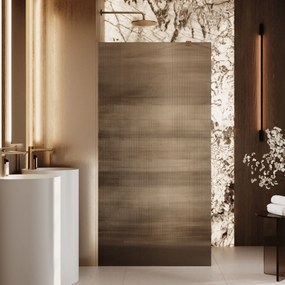 Ścianka prysznicowa WALK IN FIX grafitowa prostokątna ryflowana 8 mm ARTE WELLE Classic Grafit| różne rozmiary : Kolor profili kabiny - złoty, Szerokość ścianki - 110 cm , Typ montażu - WALK in FIX (Do ściany)