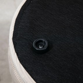 HOMCOM Pufy z Przestrzenią do Przechowywania, Zestaw 2 Sztuk, Miękkie Wyściełanie, Obicie w Prążki, Kremowe, 40 x 41cm